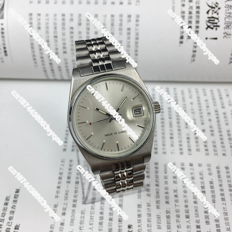 Original stock, watch all steel silver surface single calendar manual mechanical watch diameter 36mm