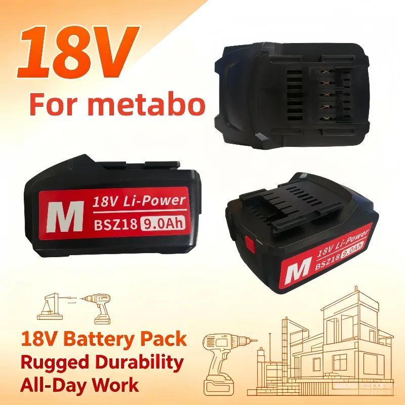 Enhanced Durable 18V Lithium Replacement Battery Compatible With All Metabo Cordless Tools