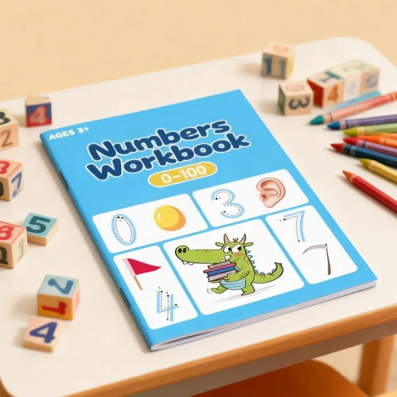 

32 страницы, цифры от 0 до 100 для детей, улучшающие понимание чисел, с интересными иллюстрациями и заметками для тренировки письма.