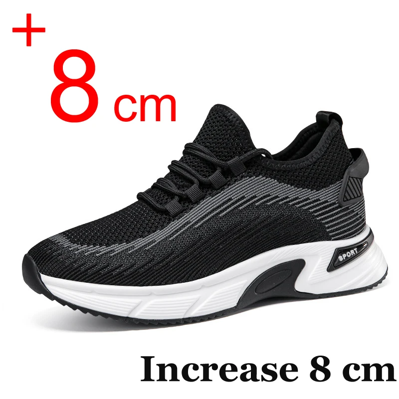 Summer Men Sneakers 8CM Elevator Shoes Hidden Height Increasing Shoes For Men 6CM Casual Sport Heightening Shoes Tenis Masculino