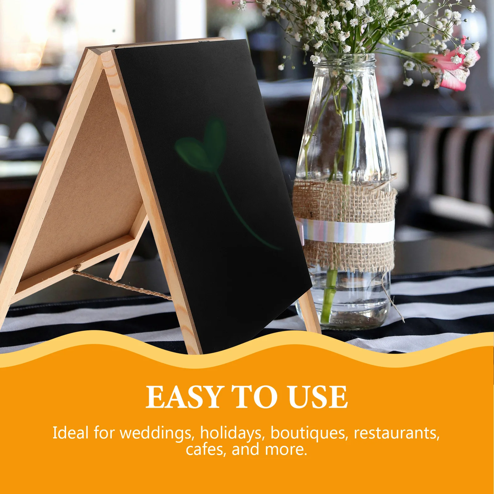 

Wooden Message Board Double Sided Desktop Chalkboard For Home Office Shop Display Standing Blackboard Erasable Chalk Board