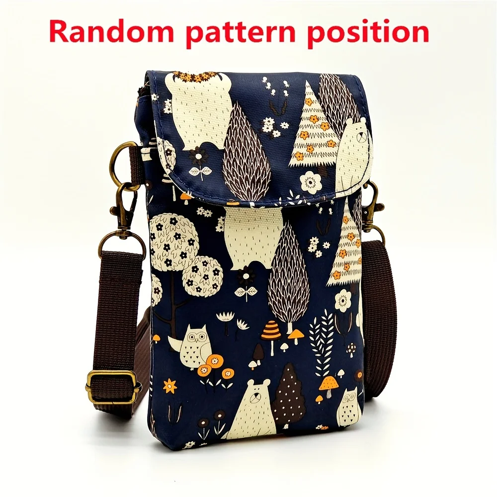 Niedliche Umhängetasche mit Katzen- und Tiermotiv, Kawaii-Stoff-Handytasche, kleine Umhängetasche mit verstellbarem Riemen, Geldbörsen und Handtaschen – Detail 12