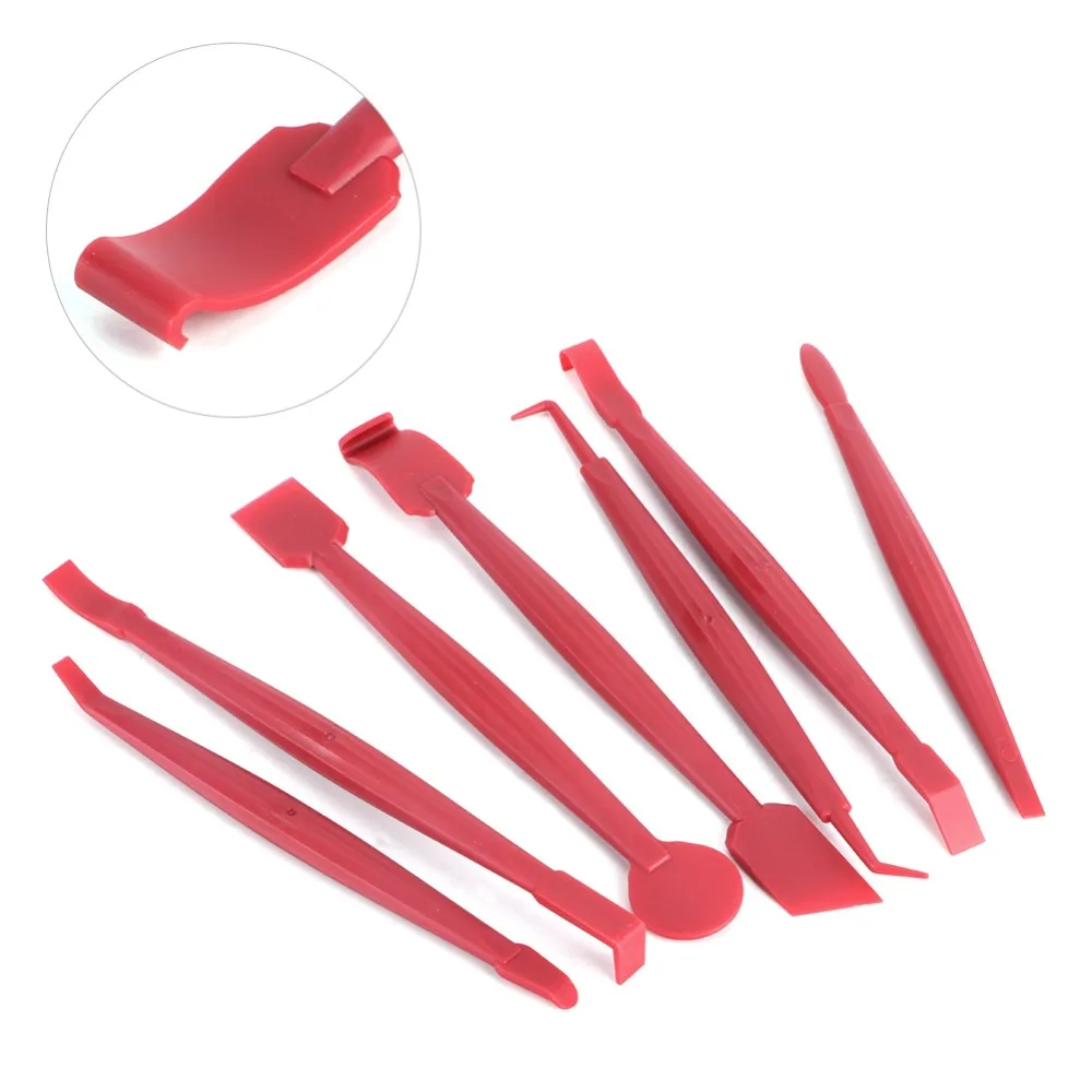 7PCS New Red Window Tint Tool Kit Mini Universal Film Edge Closing Tool Lightweight Gap Scraper Bubble Removal