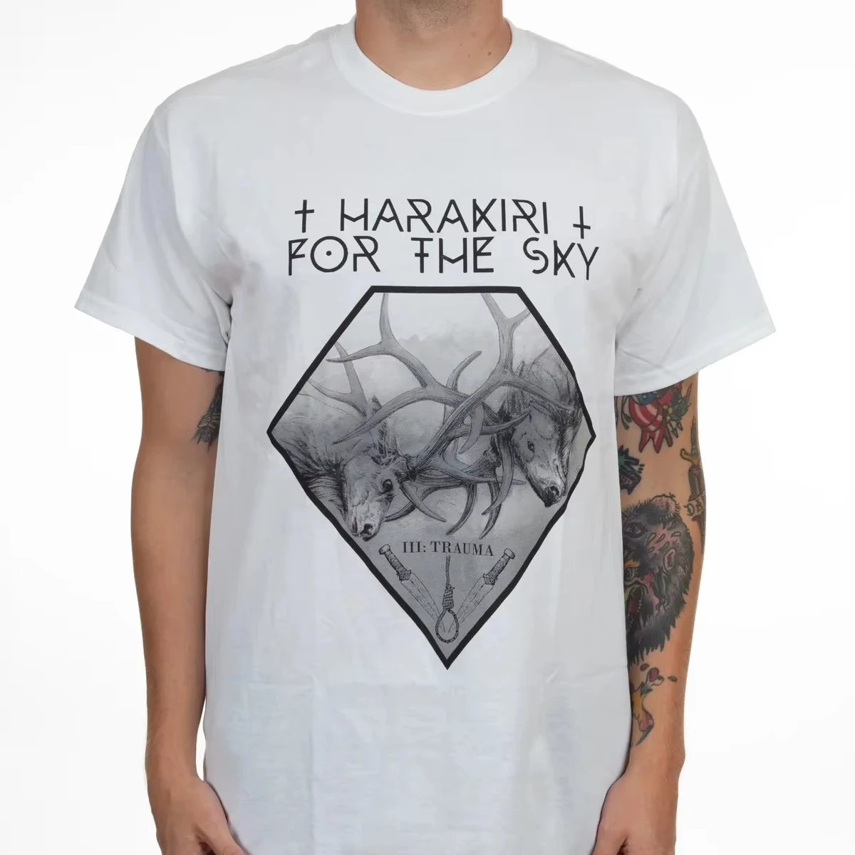 Harakiri For The Sky Raven Arrow Post Metal Graphic Tee T Shirt Men's Women's Unisex Cotton Retro Cool Oversize Short Sleeve Top