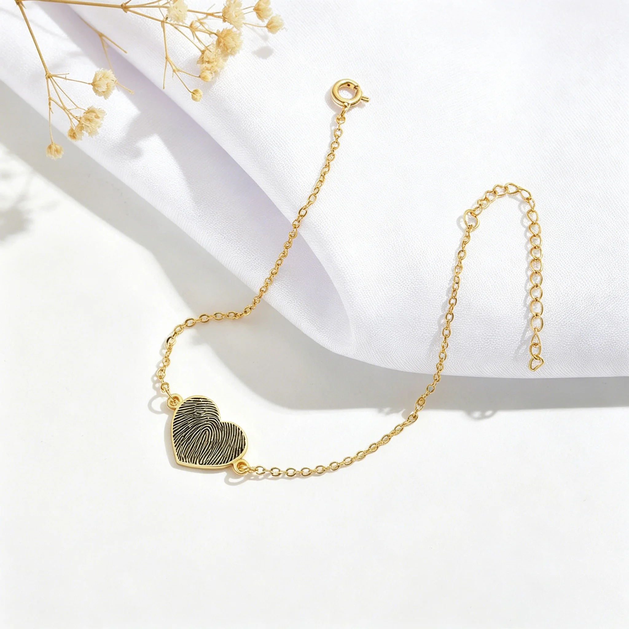 Kkjoy Edelstahl-Armband mit individuellem Fingerabdruck, goldfarben, Herz-Kreuz-Gravur, Schmuck, Schutzengel, Liebe, personalisierte Frauengeschenke – Detail 7