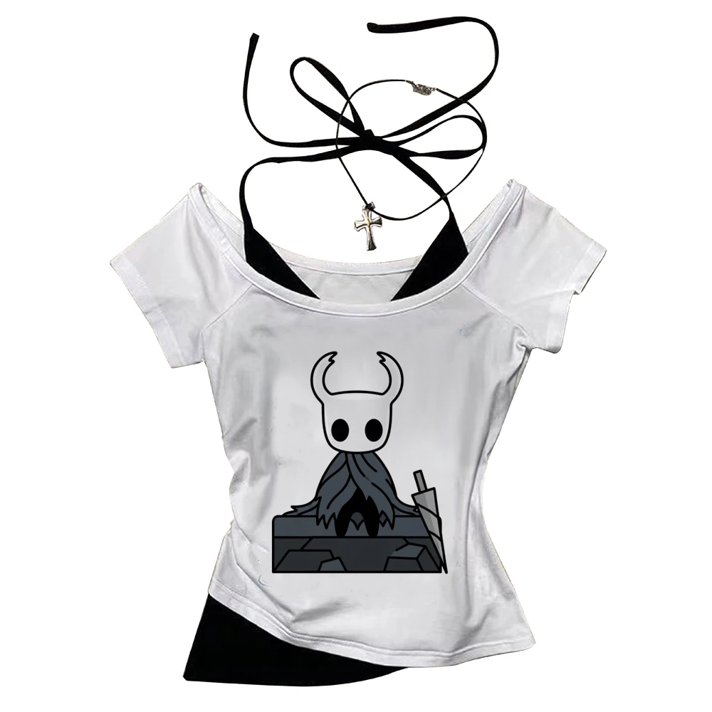 Hollow Knight crop top teen grunge clearance sales cutecore gyaru meme top tees meme streetwear clearance sales scene  baddie