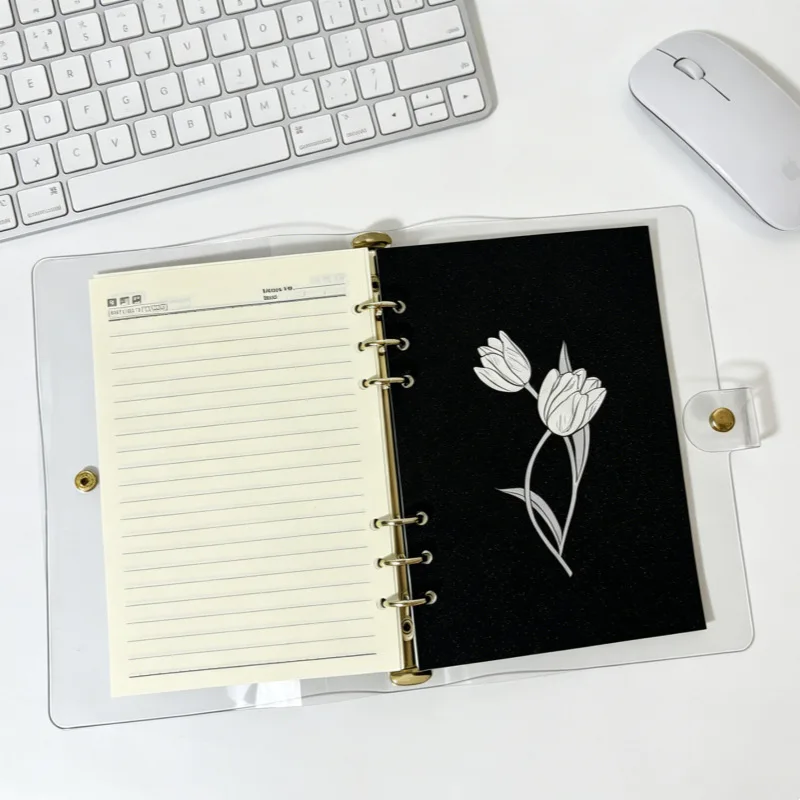 A5 A6 Black Tulip ndex Divider  For Binder Planner Notebook Stationery Notebook Paper Divider Accessories
