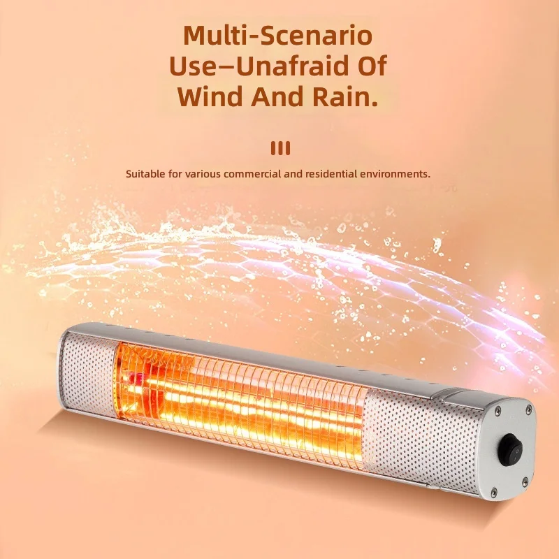 Wall Mounted Indoor Outdoor Heater, Waterproof Patio Electric Heater for Bathroom, 1200W Instant Warmth