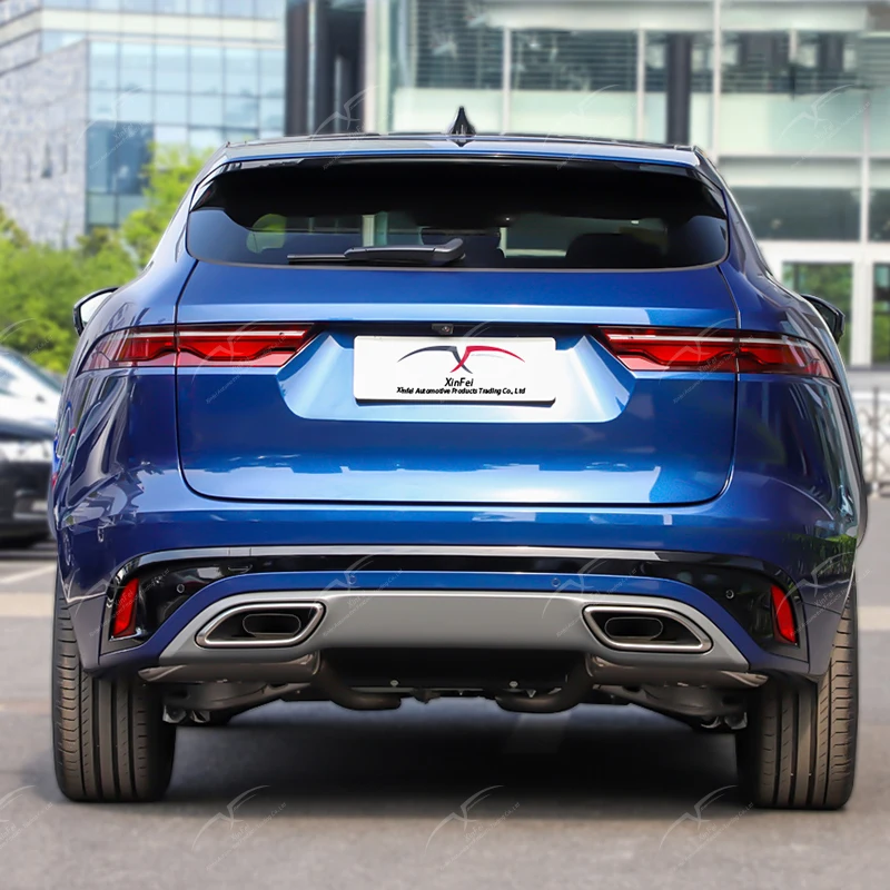 Suitable for Jaguar FPACE 2021-2024 high-end version rear lip diffuser with high carbon fiber/FRP spoiler bumper guard