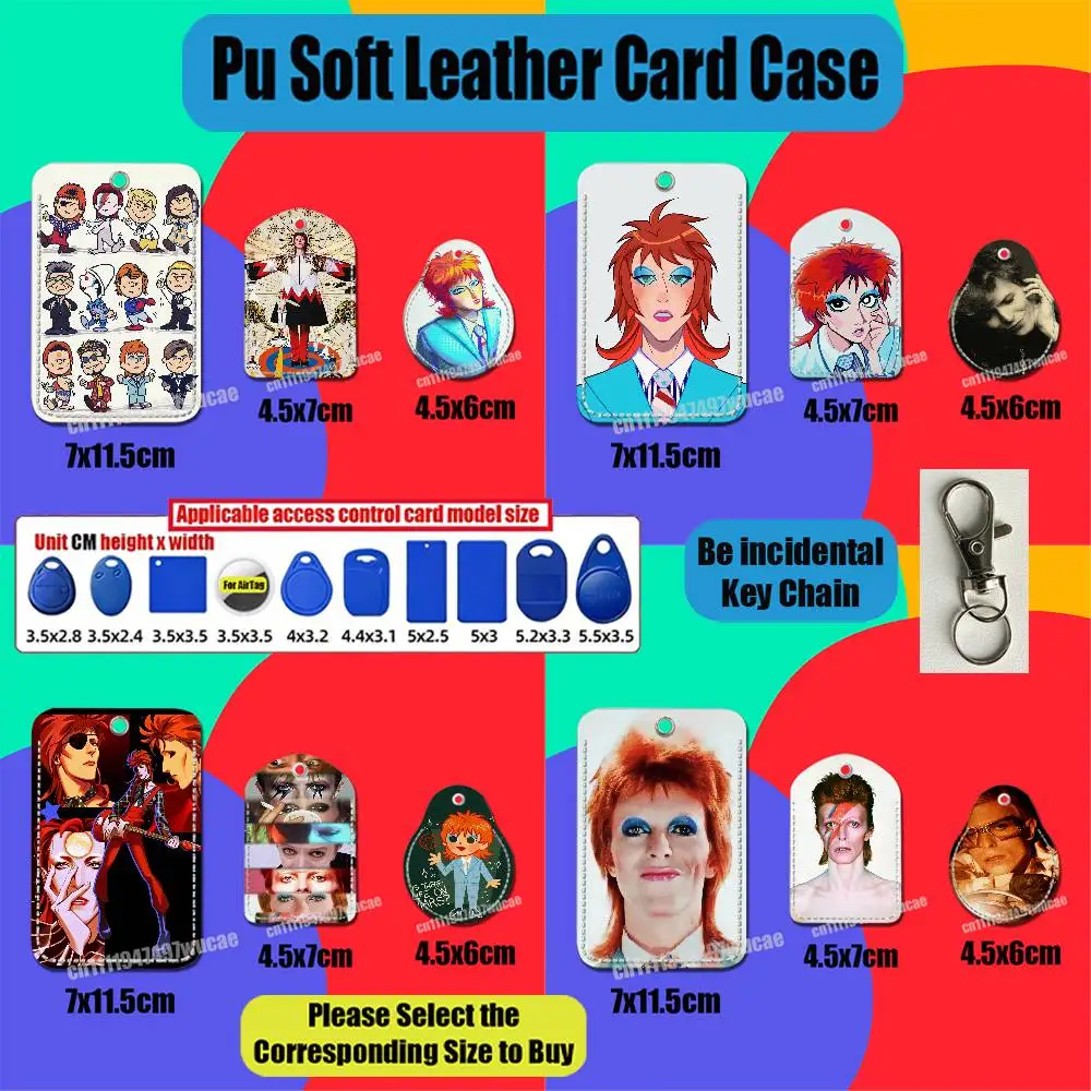 For D-David Fanart B-Bowie For AirTag Case Card Holder Sleeve ID Credit Bank Access Badge For Air Tag Case Shell