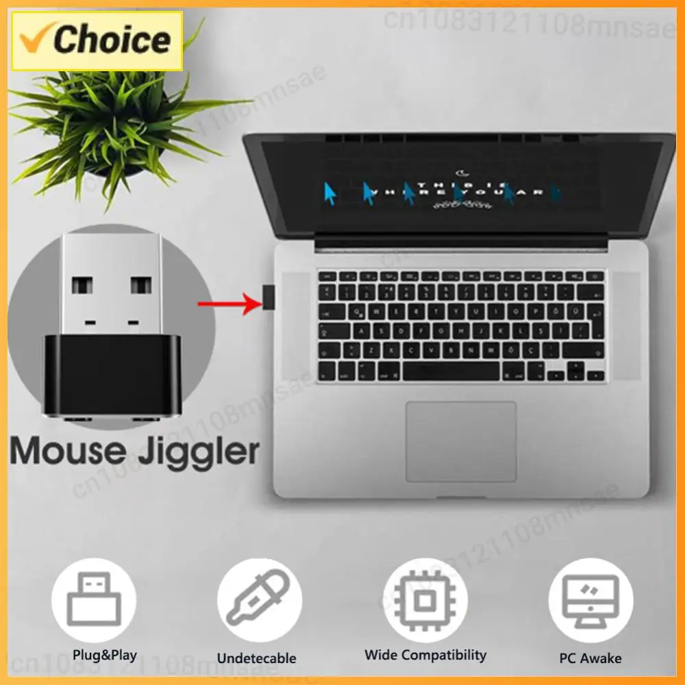 Automatic Mouse Jiggler 3 Track Mode Adjustable Automatic Move Cursor Shaker Undetectable Plug and Play with ON/OFF for Computer