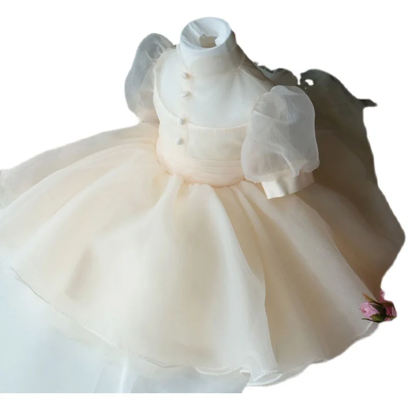 Robe de Noël à manches courtes pour bébés filles, robe de Rhprincesse en dentelle pour tout-petits, costume de fête d'anniversaire pour nouveau-né, 1 an