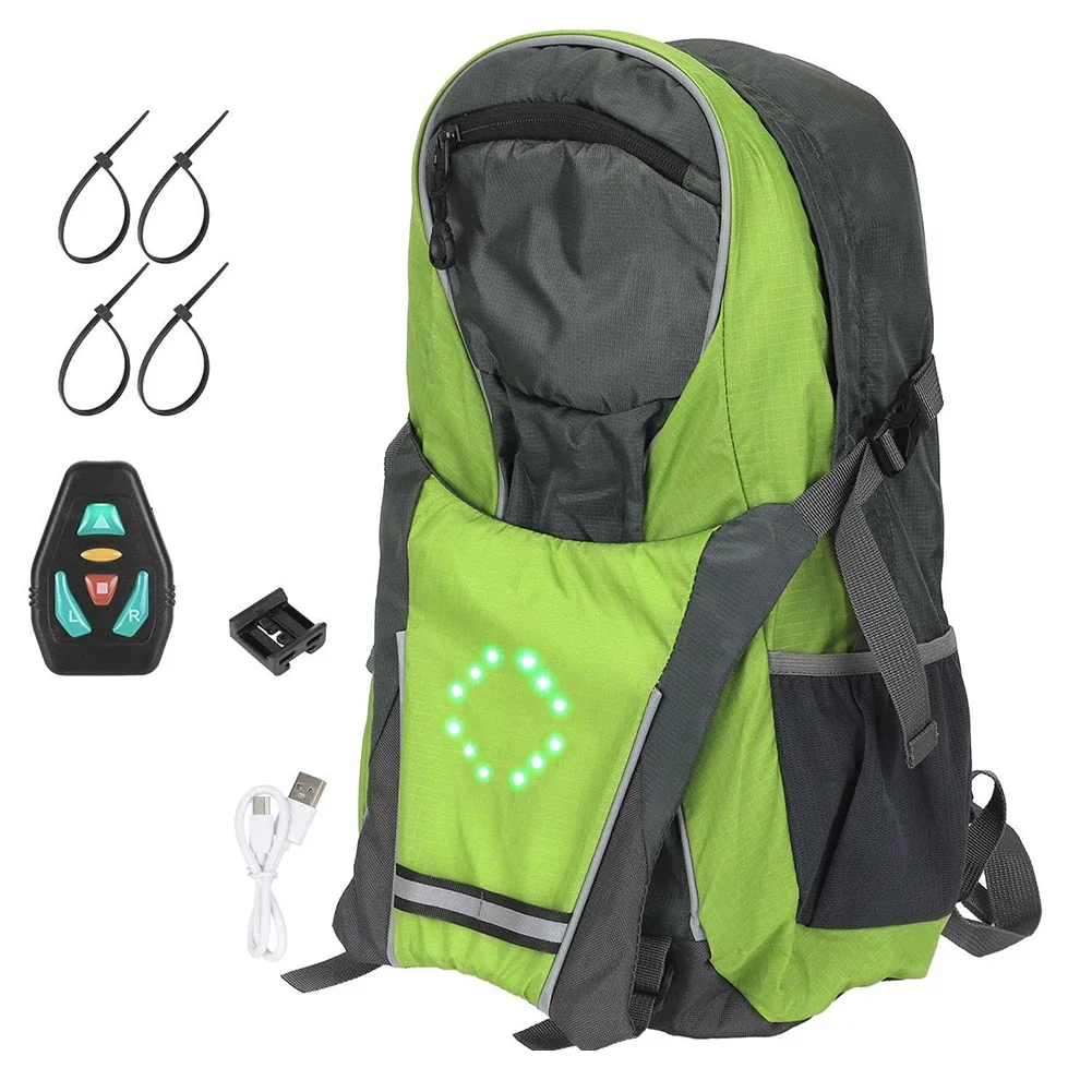 

For Cycling For Night-time Safety Cycling Safety Backpack LED Signal Vest Bag Right Turn Signal Wear-resistant Nylon