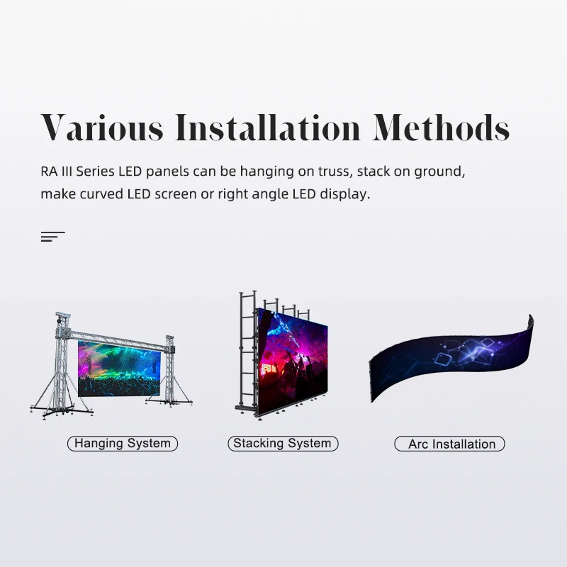 SRYLED P3.9 Outdoor Rental LED Display Screen Pixel Pitch 3.9mm 500×500mm Church Stage Wedding LED Backdrop Video Wall System