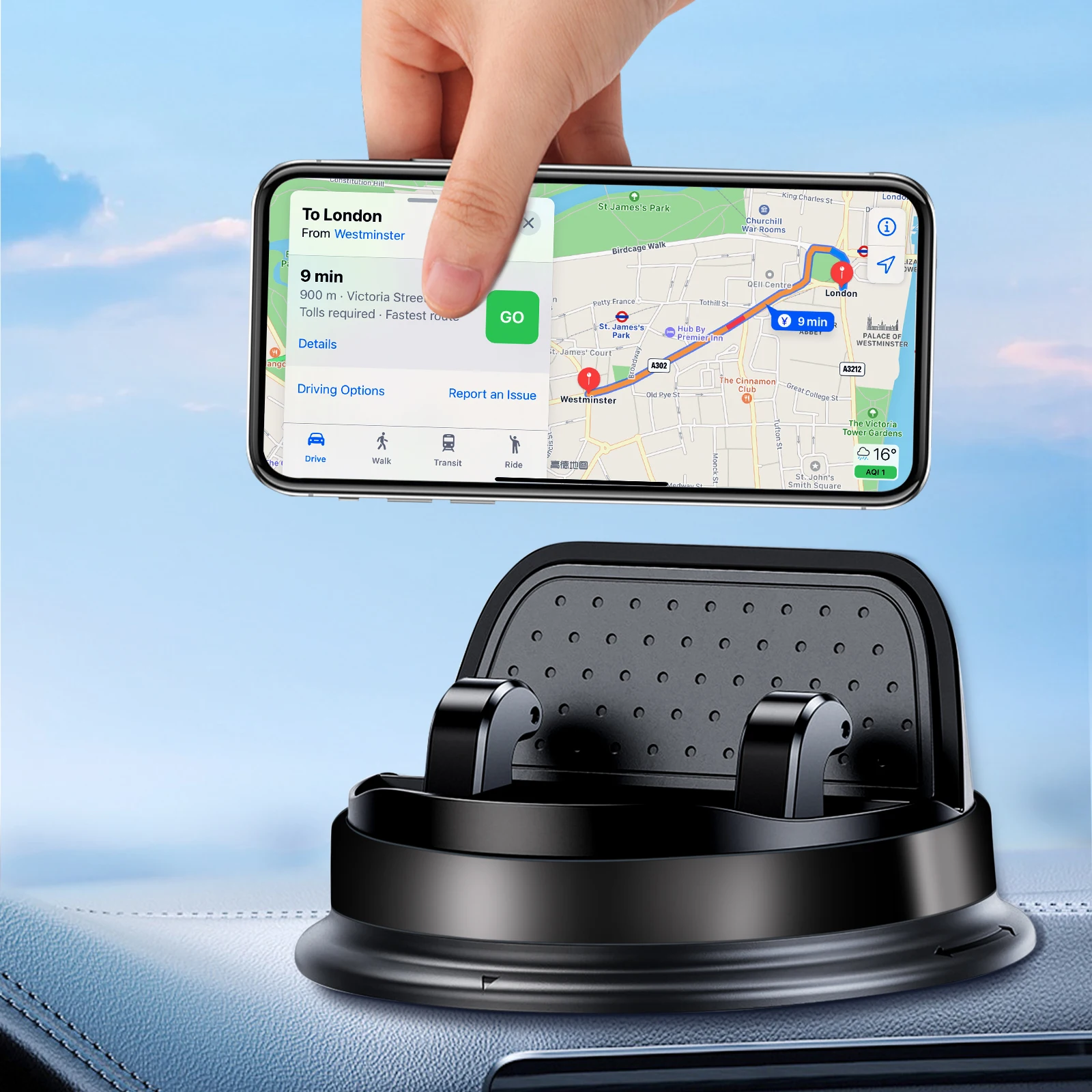 Dashboard Car Phone Holder Universal 360° Rotation Silicone Phone Mount One-Handed Operation Phone Holder For Car Use