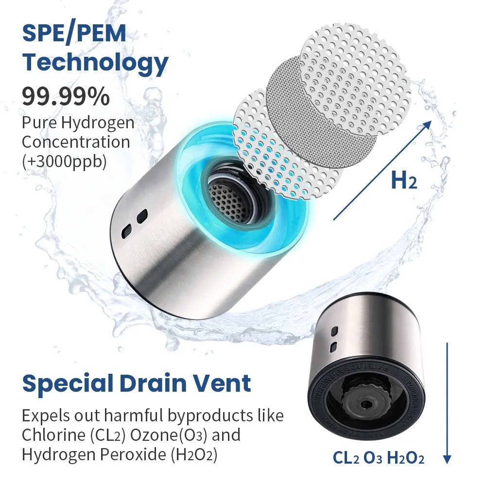 SPE/PEM Performance Hydrogen Water Bottle Generator Glass Cup body CA-302 H2 Water Ionizer Bottle