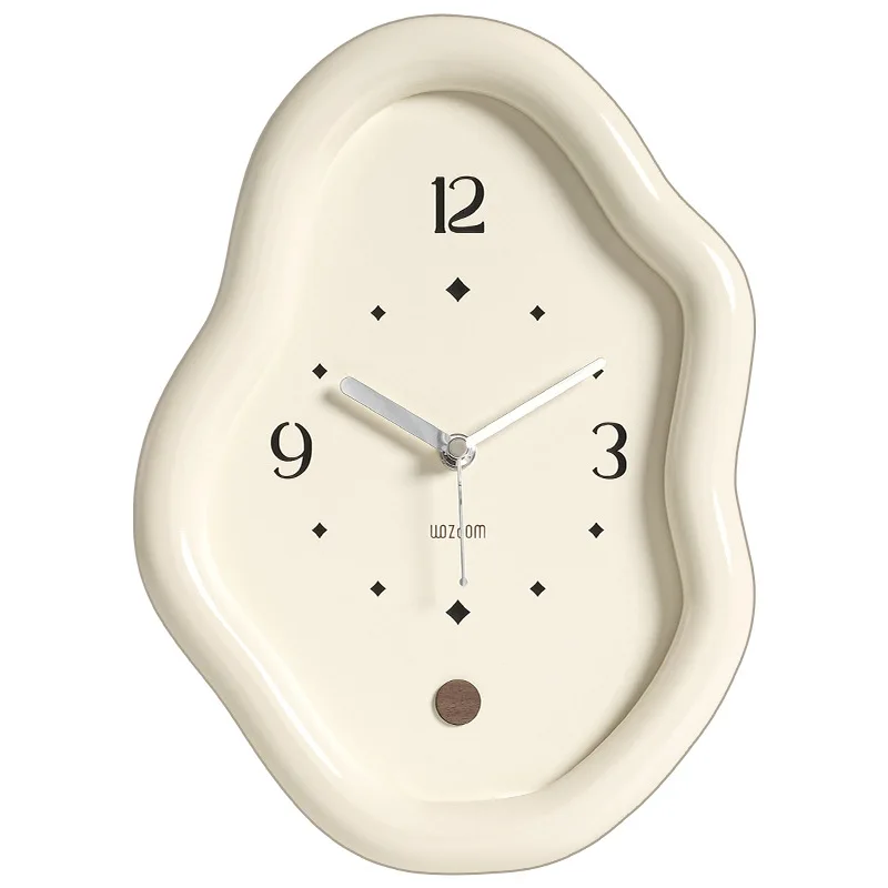 Wooden Clock Ins Simple Desktop Decoration Home Cream Style Clock Living Room Entrance Desk Clock Fun Decoration Bedroom Clock