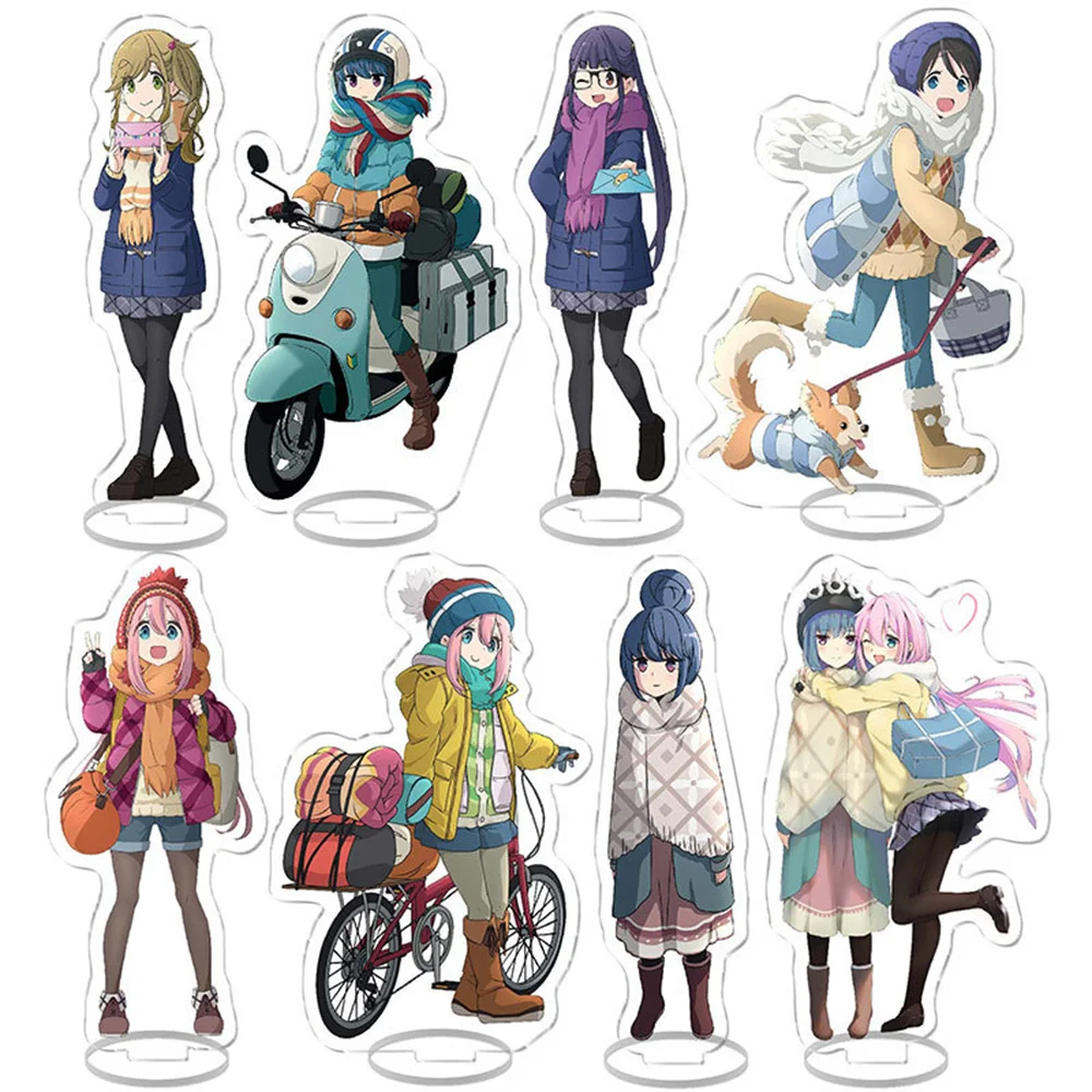 Anime Fans Gifts Camp Yuru HD Character Acrylic Stand Shima Rin Nadeshiko Kagamihara 15CM Desktop Ornaments Collection Series