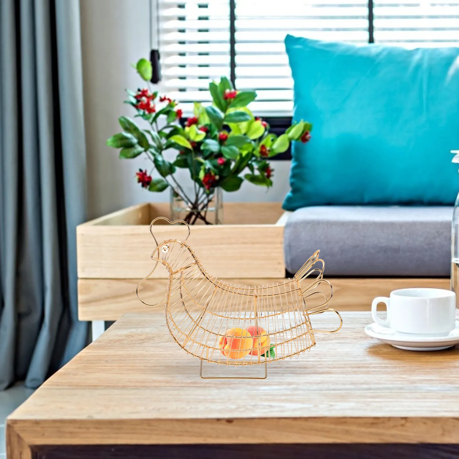 

1 шт. Железная корзина для хранения, сверхпрочная проволочная корзина для фруктов большой вместимости для кухни, кладовой, яиц, закусок, овощей, креативный дизайн