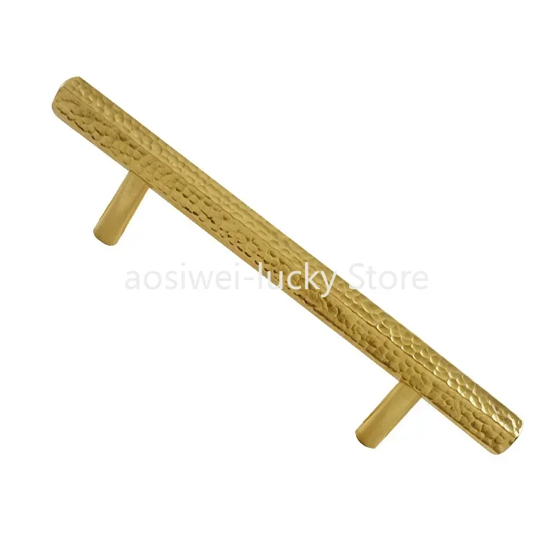 Hexagonal Brass Handle Long Handmade Hammer Pattern Cabinet Handle High-end Cabinet Door Drawer Handle Home Decoration Hardware