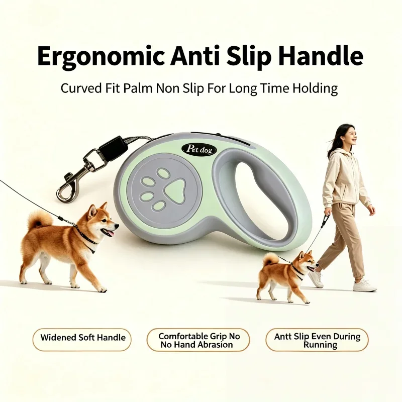 Retractable Pet Dog Leash One Click Brake Durable Nylon Strap For Small Medium Puppies Outdoor Walking Camping Trip Daily Use