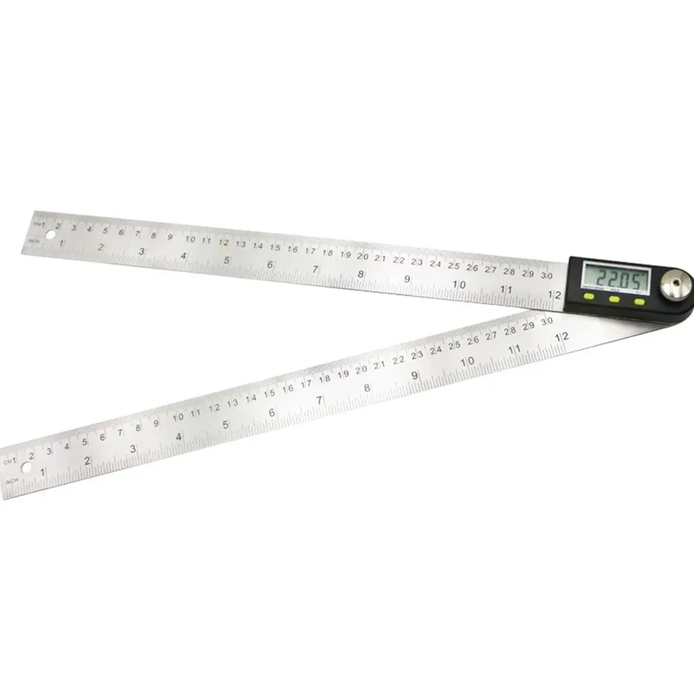 Digital Angle Finder 200mm 300mm Stainless Steel Electronic Goniometer Protractor Ruler 0-360 Degree LCD Display For Woodworking