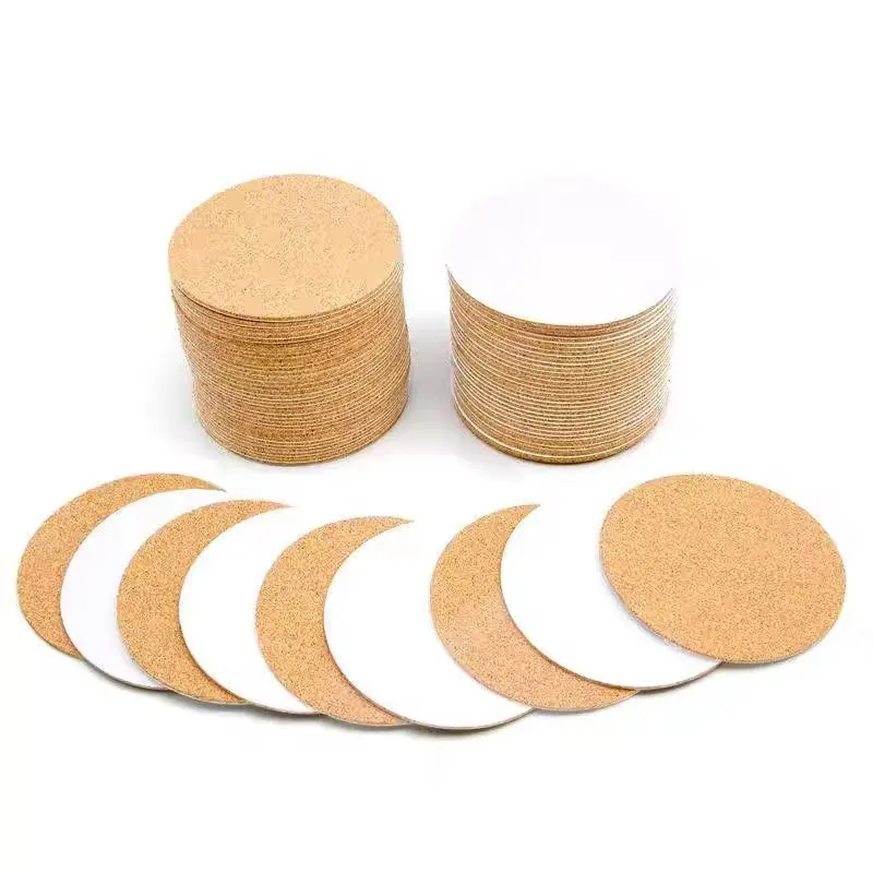 50pcsCork mat natural environmental protection non-slip heat insulation removable paste glass placed shock-absorbing cork gasket