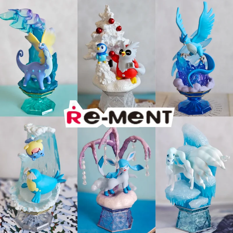 本物のリーメントポケモンダイヤモンドダストシリーズコレクタブルアニメアローラニンテールイーブイオーロラピップルプフィギュア像模型玩具ギフト