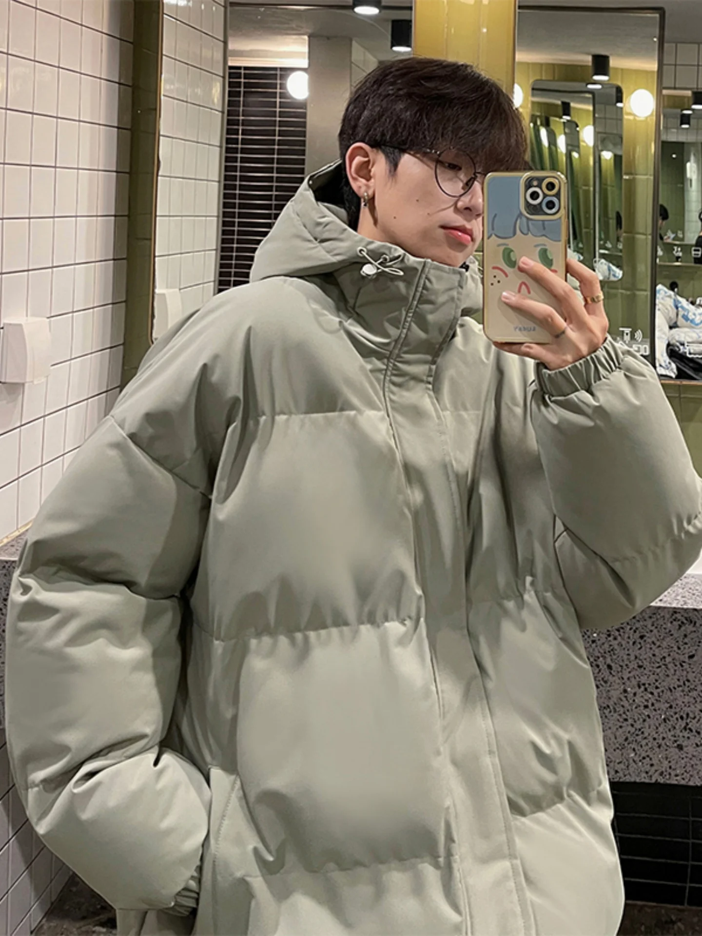 

Американская зимняя утепленная куртка-пуховик из хлопка с капюшоном для мужчин, теплая верхняя одежда