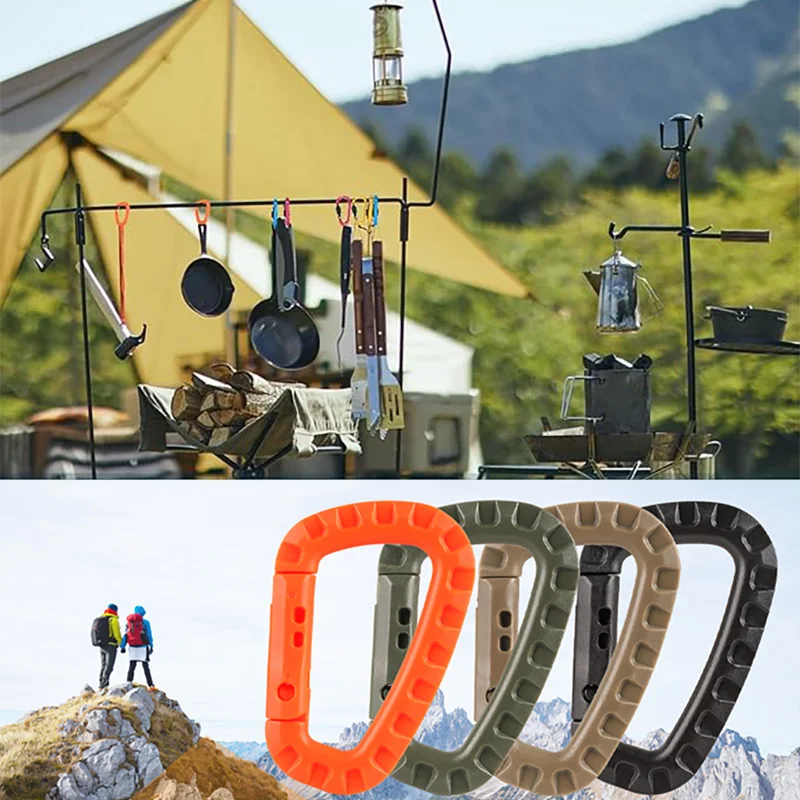 1-9 قطعة التكتيكية 3.5 "حلق بلاستيكي مول كليب المفاتيح D-شكل الصلب الربيع المفاجئة والعتاد هوك التخييم في الهواء الطلق التنزه EDC أدوات