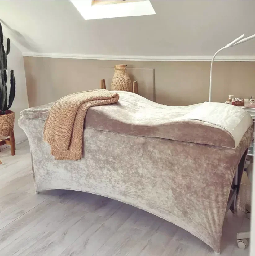 Lash Extension Bed Curved Design 30D High-Density Foam Velvet Massage Mattress Topper for Beauty Salon  Lash Bed Mattress