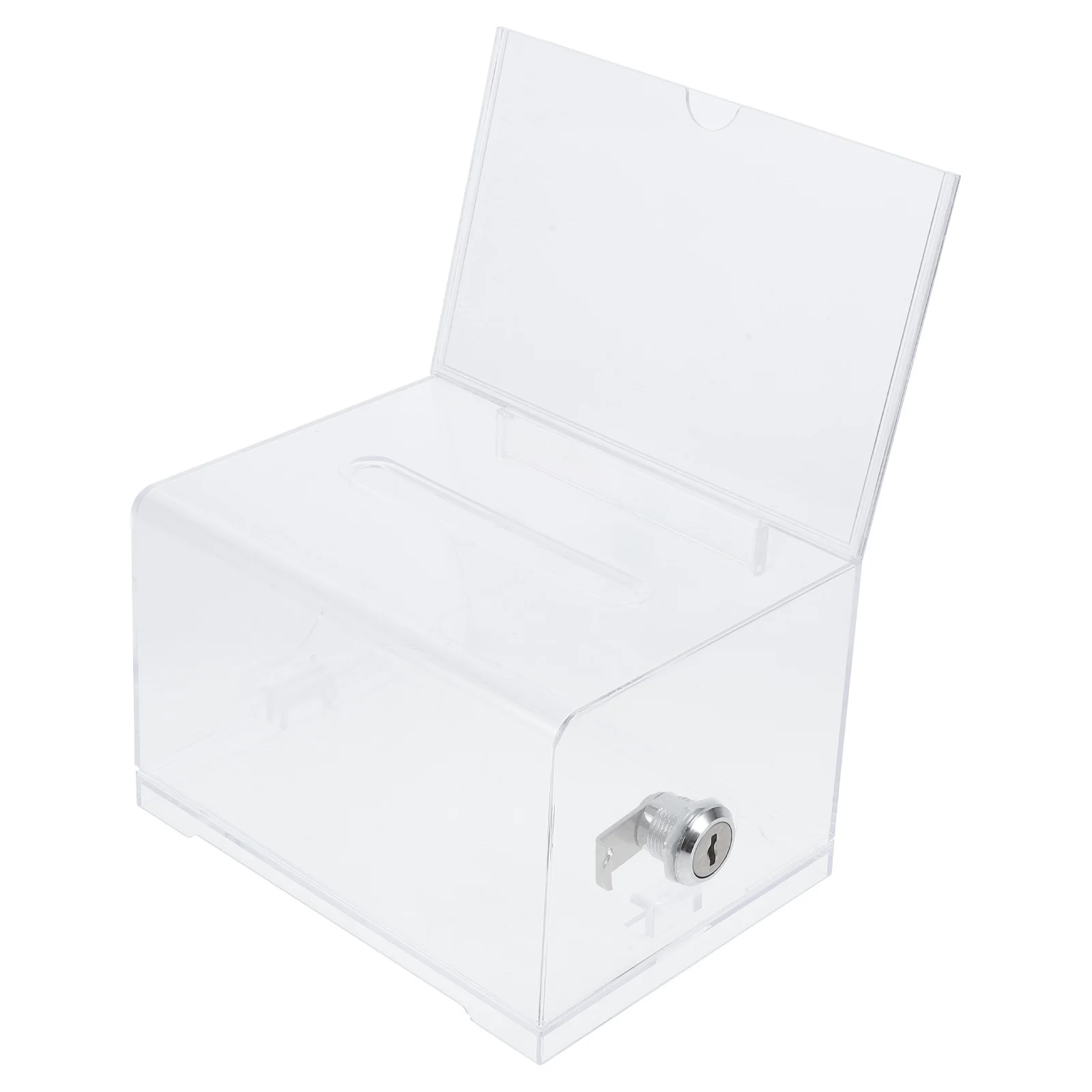 

Clear Acrylic Card Organizer Box Large Capacity Business Card Storage for Trade Shows Voting Ballots Donation Slips