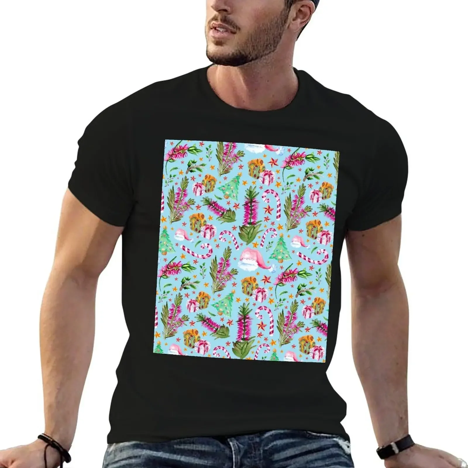 

Australian Native Florals - A Christmas Pattern T-Shirt vintage cute clothes heavyweights mens clothes