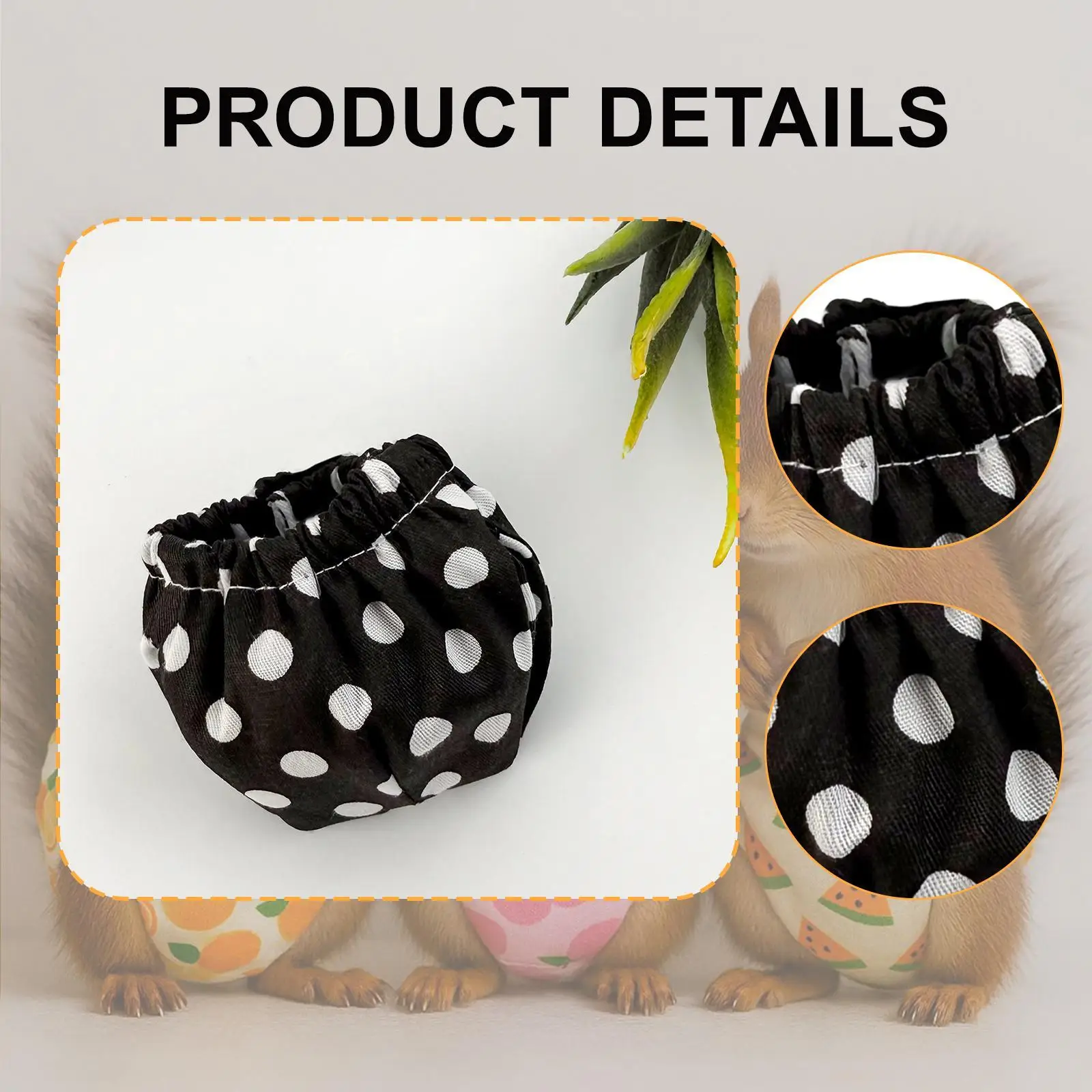 Small Pet Diaper for Squirrels Washable Reusable Polyester Nappy High Absorbency with Tail Opening Ideal for Travel