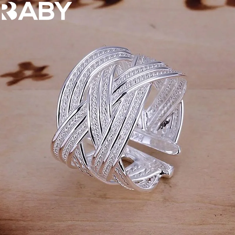 

Wholesale jewelry 925 Sterling silver open ring engagement wedding Bridal fashion adjust size