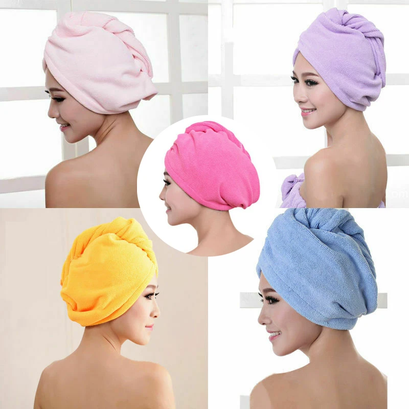 Drying Hair Towel Dry Hair Cap Microfiber Hair Drying Wrap Strong Water Absorbent Triangle Shower Hat Wiping Hair Towel Tool