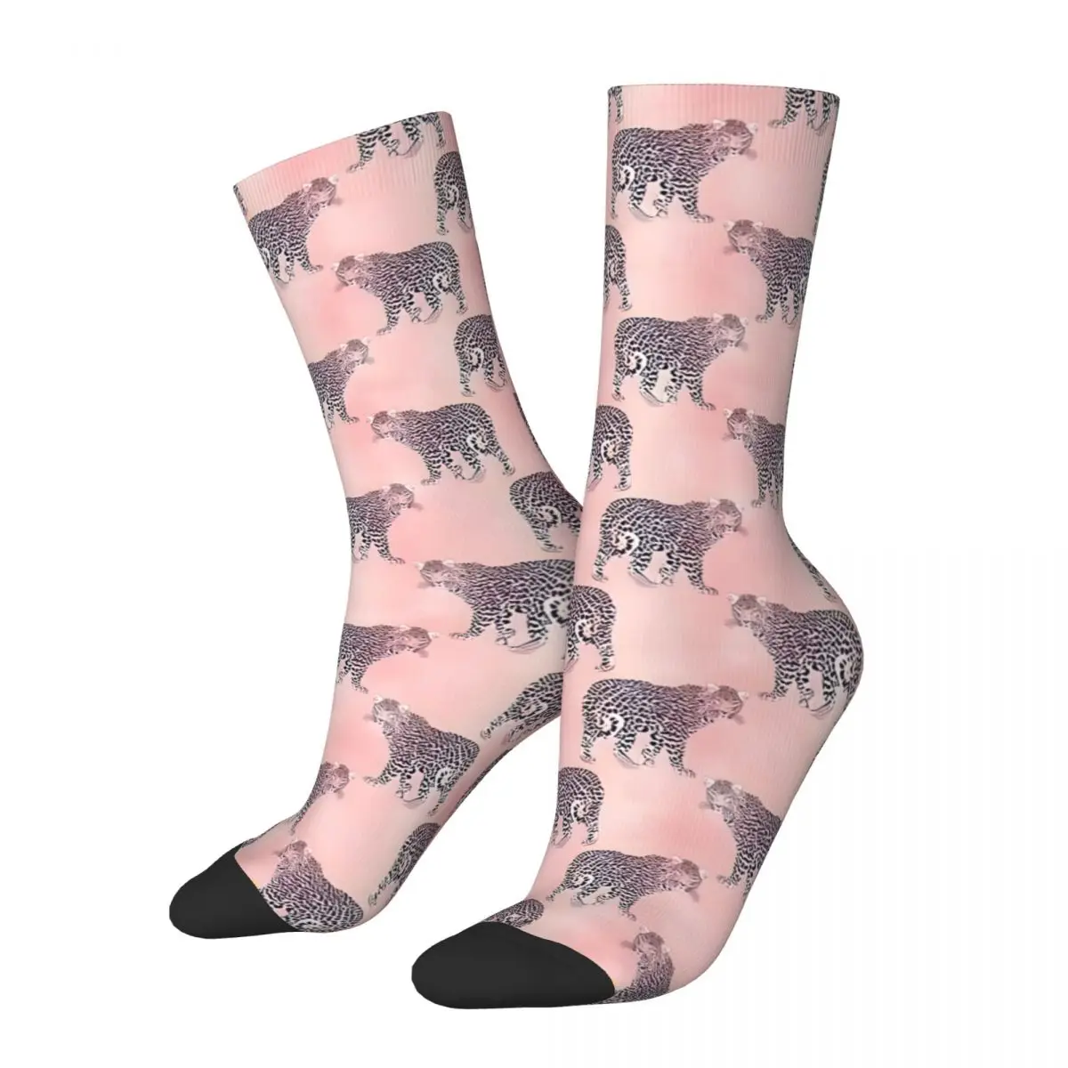 Modern Pink Leopard Animal Pattern Backpack Socks Shopping 3D Print Boy Girls Mid-calf Sock