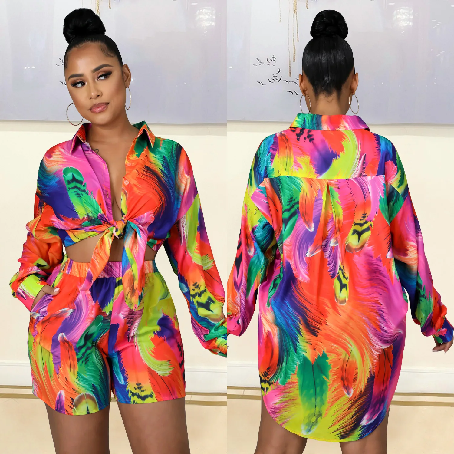 

Women's Printed irt And orts Two-Piece Set Casual Summer Outfit Comfortable Breathable Fabric Faionable Student orm