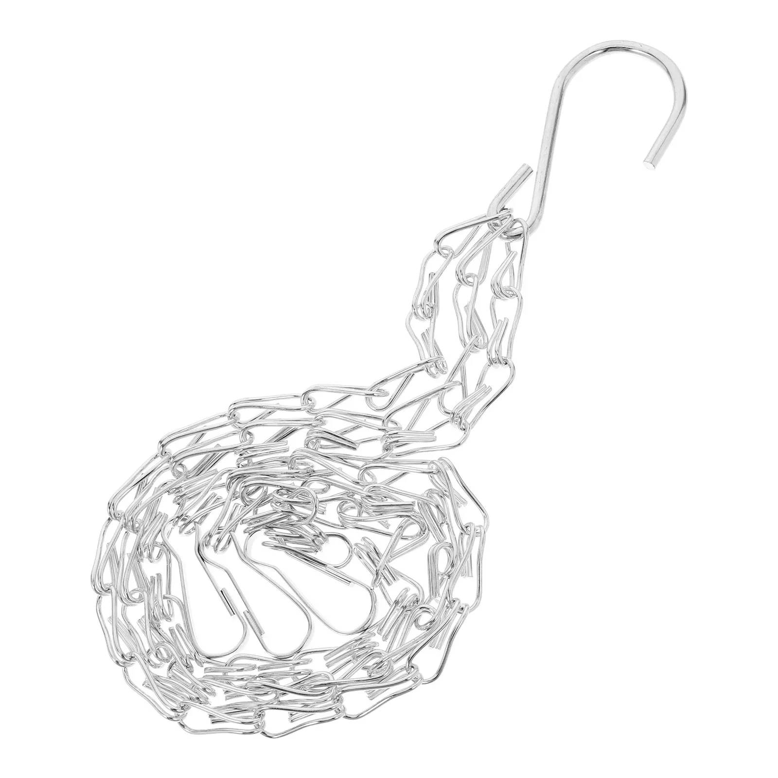 White Iron Chain Flower Pot Hangers Hanging Basket Chains Heavy Duty Outdoor Ceiling Hooks for Lanterns Bird