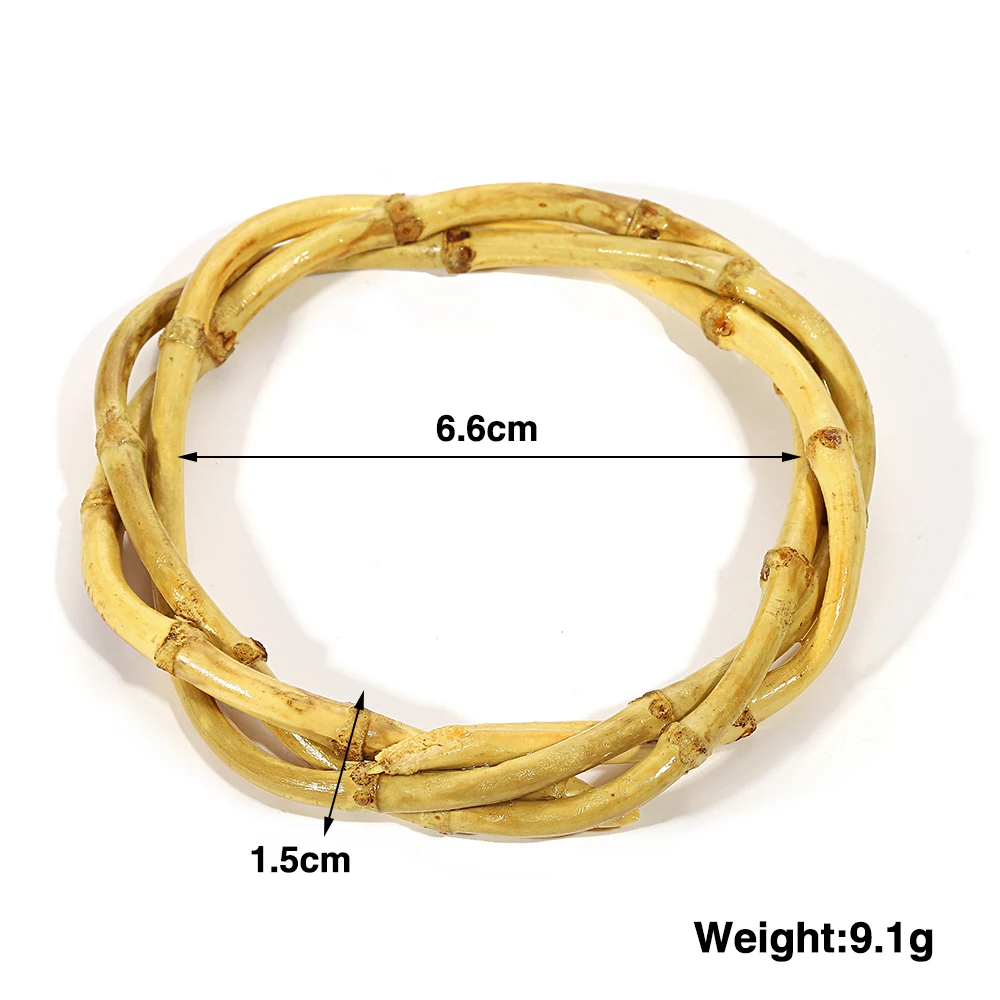 AENSOA Fashion Natural Bamboo Twisted Bracelets Bangles for Women Men Handmade Multilayer Wristband Holiday Jewelry Gifts