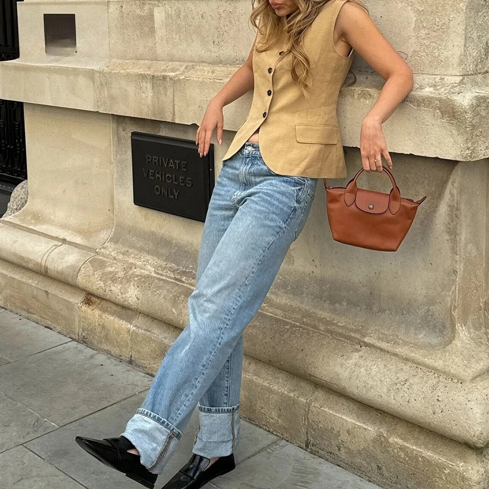 KONDALA 2024 Vintage Women Vintage Solid Vests Fashion Single Breasted Slim Sleeveless Elegant Sashes V Neck Women Casual Coats