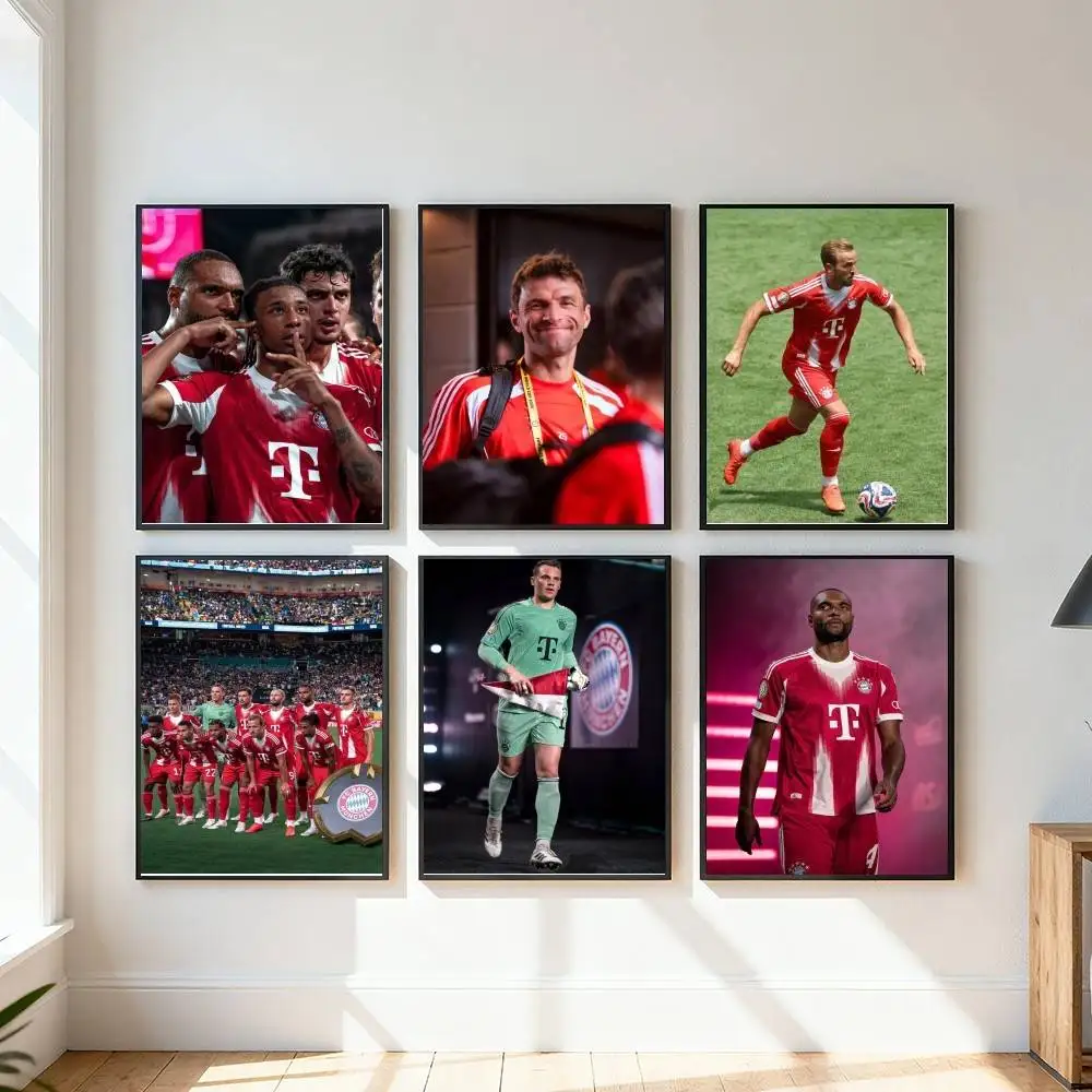 ملصق أبطال بايرن ميونيخ، ملصق فني ذاتي اللصق مقاوم للماء، ديكور جدار غرفة القهوة والبار #1