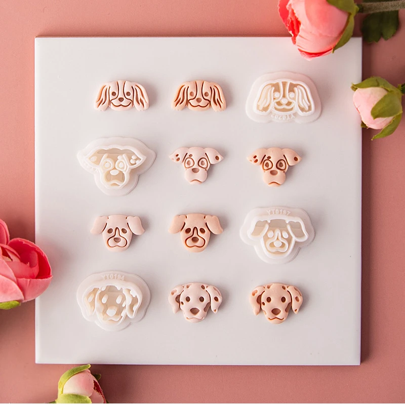 Cartoon Dogs Series Polymer Clay Cutters Puppy Labrador Doberman Pinscher Bulldog Earrings Cutter for Jewellery Handmade Tools