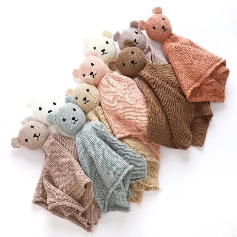 581F لطيف الدب تهدئة استرضاء منشفة تكبب لعبة طفل النوم الدمى بطانية قطن