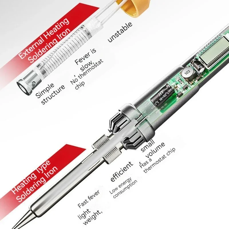 Adjustable Temperature Electric Soldering Iron 60W Welding Solder Rework Station Heat Pencil Tips Repair Tools Soldering Iron