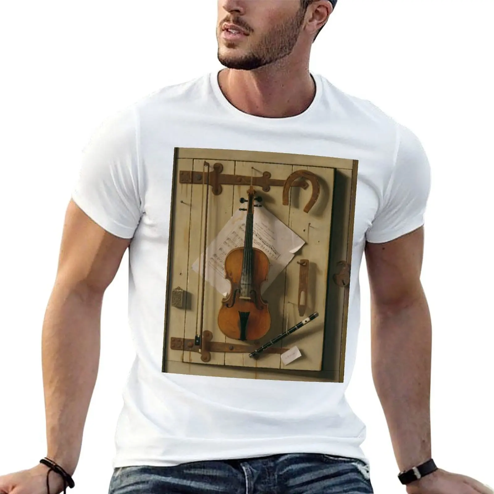 William Michael Harnett - Still life Violin and Music T-Shirt Lightweight Print T-Shirt