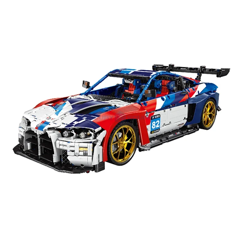 M4 Supercars MOC JD040 Fast Racing Speed World Famous Model Building Blocks Vehicle Bricks High Tech Toy Kit Gift Boys Kids