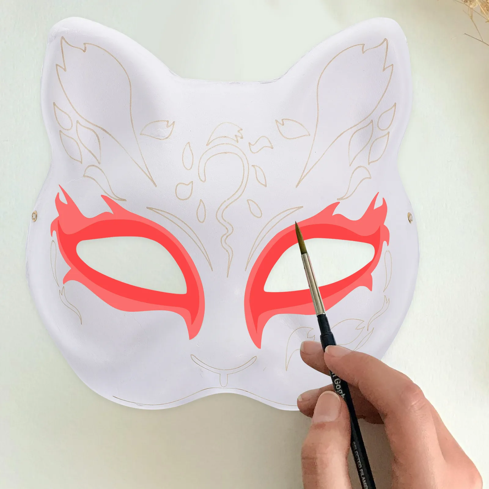 Blank Cat Style DIY Mask Paper Material Unpainted for Adults Kids Masquerade Halloween Festival Cosplay Painting Craft Mask