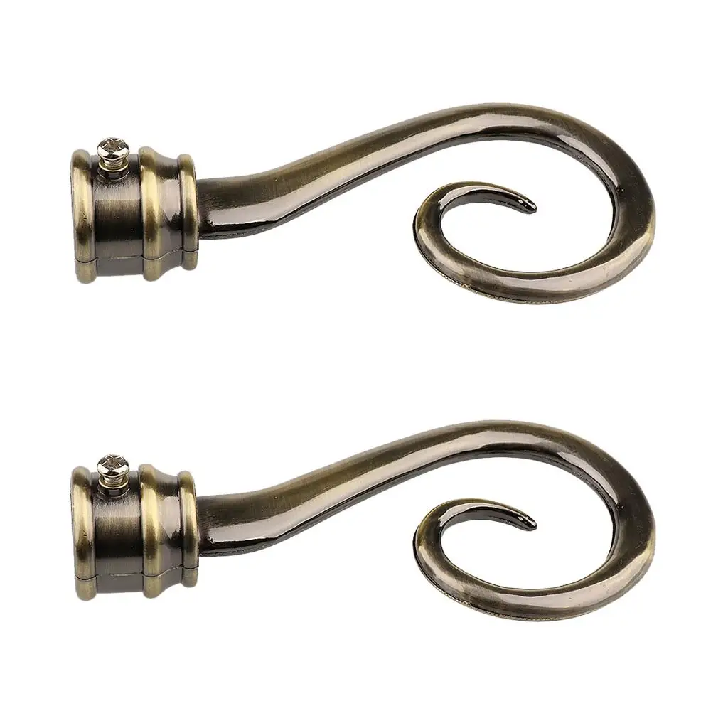Premium Window Drapery Curtain Rod Set - Stylish Iron Finials Included