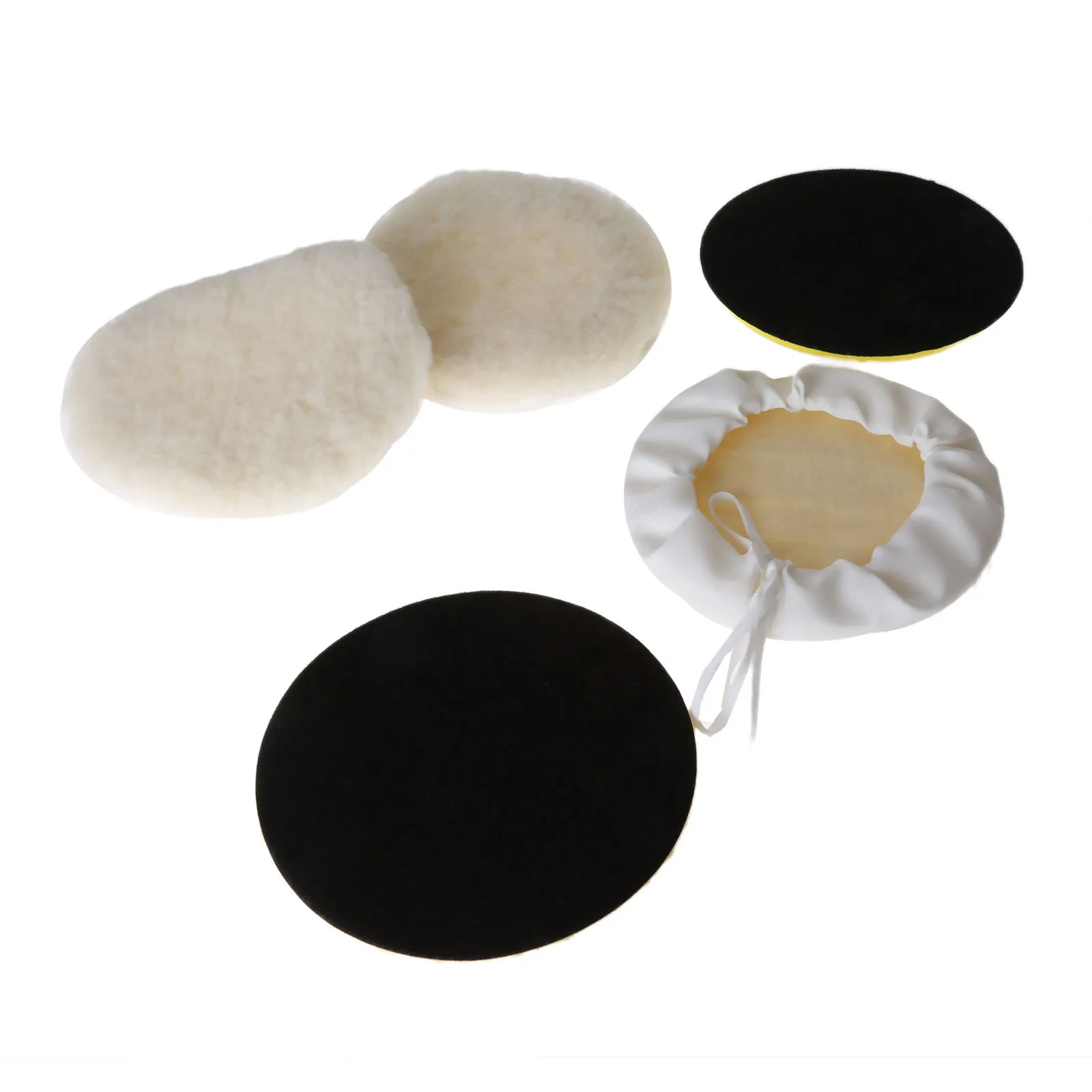 DRELD 5Pcs 7 Inch 180mm Polieren Pads Lämmer Wolle Auto Waschen Polierer Puffer Wolle Bonnets Polieren Rad Disc polieren Pad